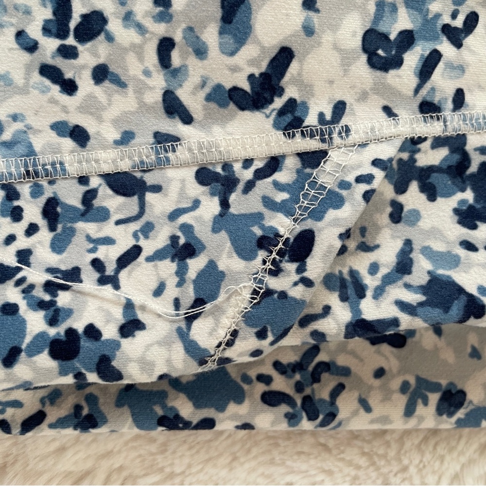 Balance Collection Leggings Floral High Rise Blue Navy White Pockets Size Medium - Picture 3 of 7